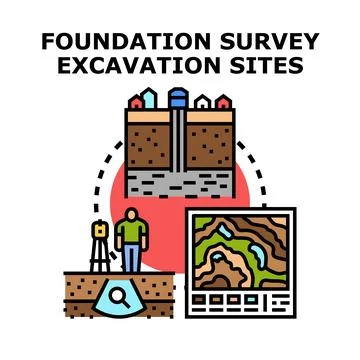 Engineering surveying ground work site planning Stock Illustration