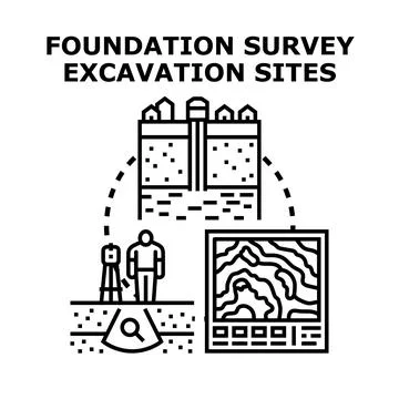 Engineering surveying ground work site planning Stock Illustration