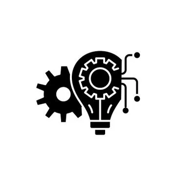 Engineering system black icon, vector sign on isolated background. Engineering 스톡 일러스트