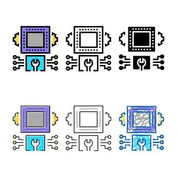Engineering system color icon looks vector 스톡 일러스트