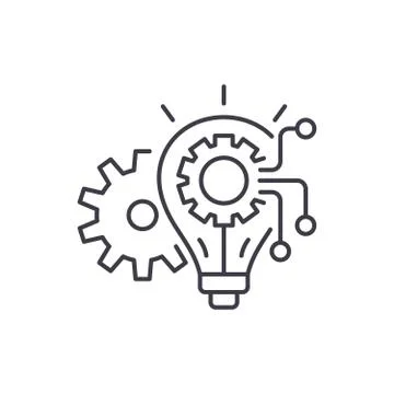 Engineering system line icon concept. Engineering system vector linear Stock Illustration