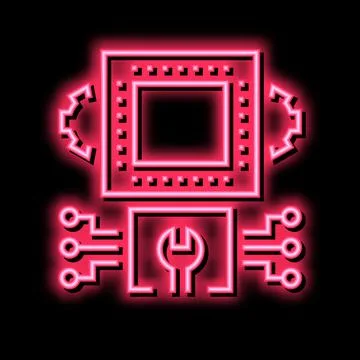 Engineering system neon glow icon illustration 스톡 일러스트