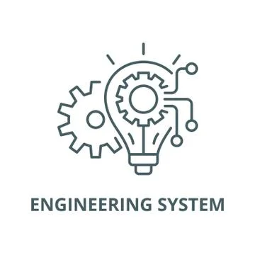 Engineering system vector line icon, linear concept, outline sign, symbol Stock Illustration