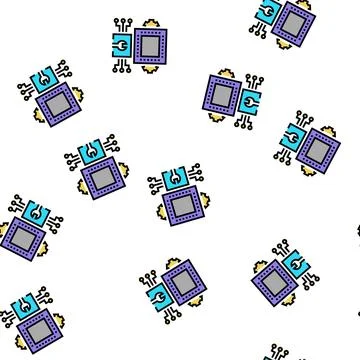 Engineering system vector seamless pattern Stock Illustration