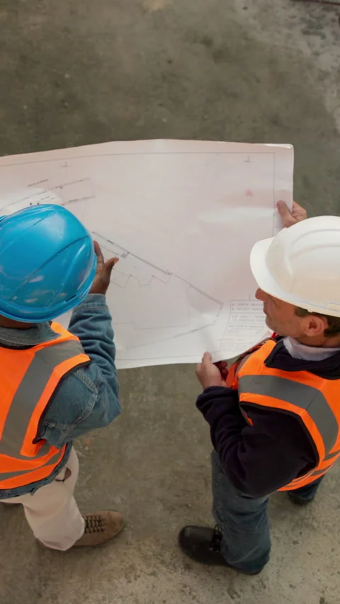 Engineering, team and meeting with men with blueprint for architecture, project Stock Footage 340892168