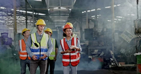 Engineering team Electrical technicians and inspectors Multi ethnic hold meeting Stock Footage 177413593