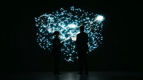 Engineering team optimizes AI machine learning model by adjusting parameters Stock Photos