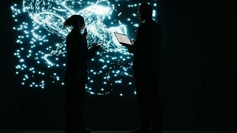 Engineering team optimizes AI machine learning model by adjusting parameters 写真素材