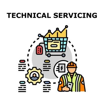 Engineering technician performing technical servicing operations and support イラスト素材