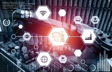 Engineering technology and industry 4.0 smart factory concept 스톡 사진