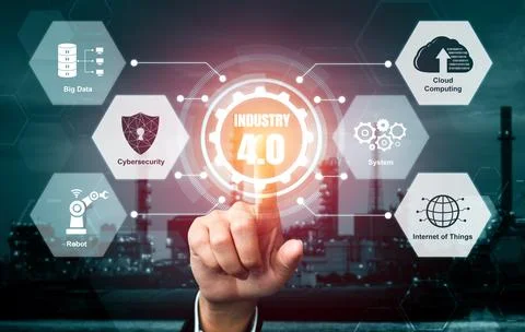 Engineering technology and industry 4.0 smart factory concept 스톡 사진