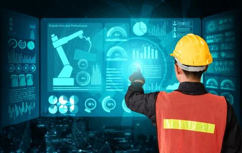 Engineering technology and industry 4.0 smart factory concept Foto stock