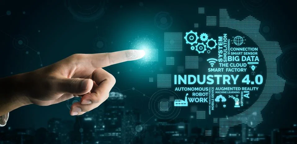Engineering technology and industry 4.0 smart factory concept 스톡 사진