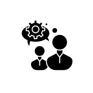 Engineering thinking black icon, vector sign on isolated background. Engineering Stock Illustration