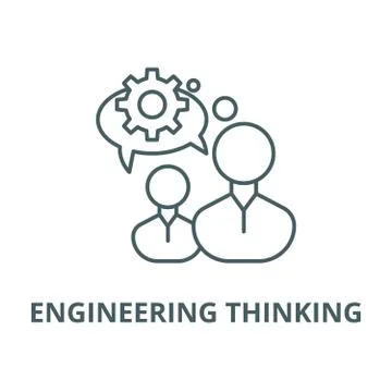 Engineering thinking vector line icon, linear concept, outline sign, symbol 스톡 일러스트
