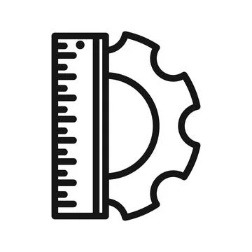 Engineering tool icon Black line art vector 스톡 일러스트
