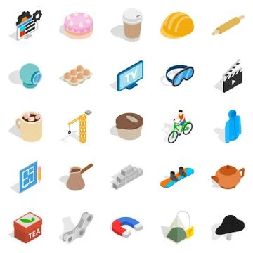 Engineering tool icons set, isometric style Stock Illustration