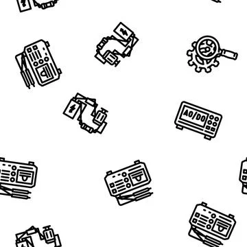 Engineering tool work equipment vector seamless pattern Stockillustratie