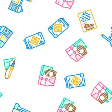 Engineering tool work equipment vector seamless pattern イラスト素材