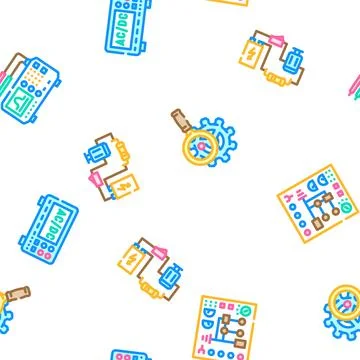 Engineering tool work equipment vector seamless pattern イラスト素材