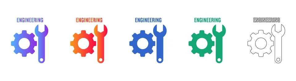 Engineering Tools and Maintenance Icons Stock Illustration