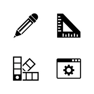 Engineering tools. Simple Related Vector Icons 스톡 일러스트