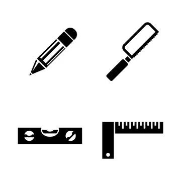 Engineering Tools. Simple Related Vector Icons Stock Illustration