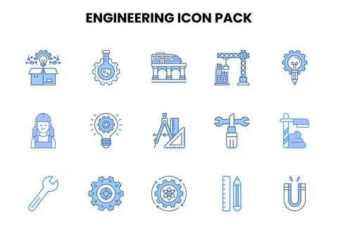 Engineering Two Colour Scalable Icons Pack イラスト素材