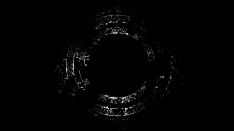 Engineering Visualizations HUD UI Circle Graphic for Sci-Fi Screen Replacement Stock Footage 337763888