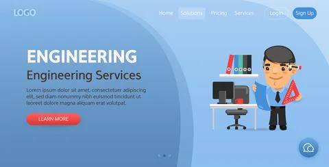 Engineering Website Template Stock Illustration