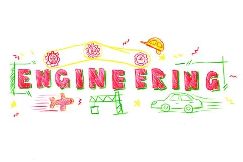Engineering word illustration Illustrazione stock