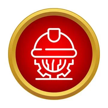 Engineering worker safety helmet gear icon Stockillustratie