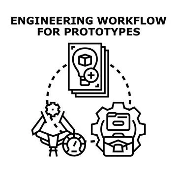Engineering workflow for prototypes vector concept イラスト素材