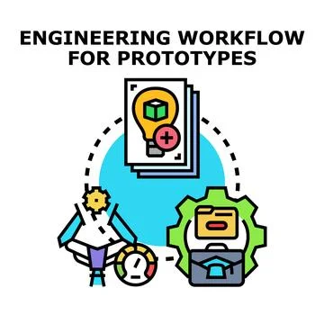Engineering workflow for prototypes vector concept イラスト素材