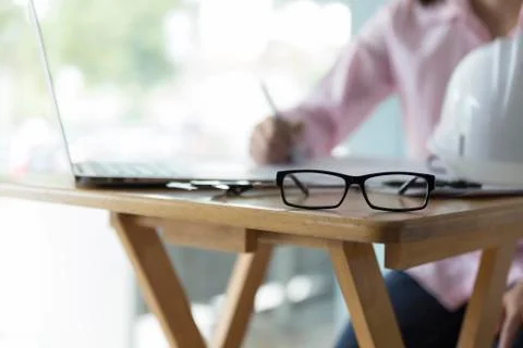 Engineering working with computer laptop Foto stock