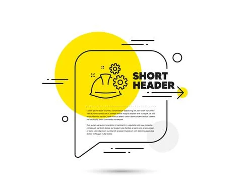 Engineering working process line icon. Engineer or architect helmet sign. Vector 스톡 일러스트