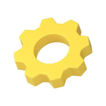 Engineering yellow gear cog wheel mechanism machinery maintenance progress .. Illustrazione stock