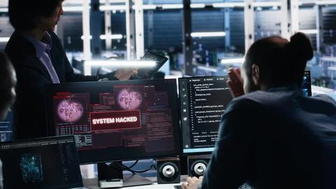 Engineers in AI server hub alerted by hacking incident Stock Photos