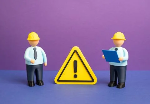 Engineers are busy studying the problem and solving it. Technical research an Stock Photos