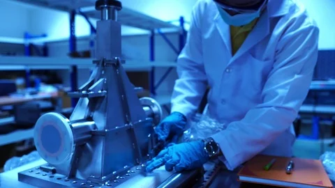 Engineers are checking the equipment in the lab  Stock-Footage 115248691