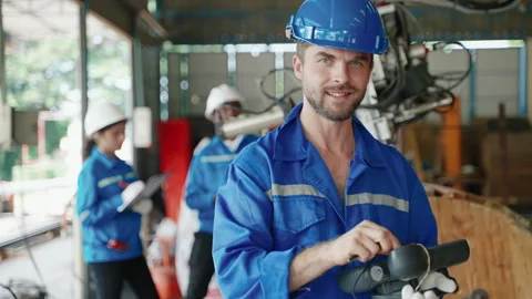 Engineers are having a brainstorming meeting to develop a program Stock Footage 258487587