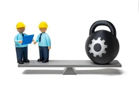 Engineers are looking for a solution to a technical problem. Innovation, en.. Stock Photos