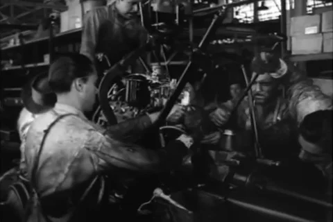 Engineers assemble the Ford car - 1948 Stock Footage 94256912