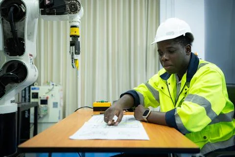 Engineers assembled and tested the functionality of a robotic arm utilized... 写真素材