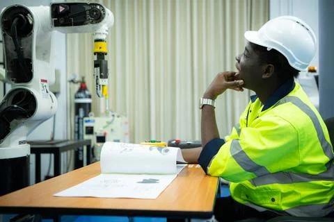 Engineers assembled and tested the functionality of a robotic arm utilized... 写真素材