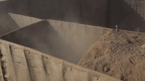 Engineers build a post while constructing a forward operating base - 2010 Stock Footage 107544382