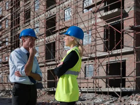 Engineers on building site Fotos de archivo