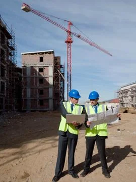 Engineers on building site Fotos de archivo