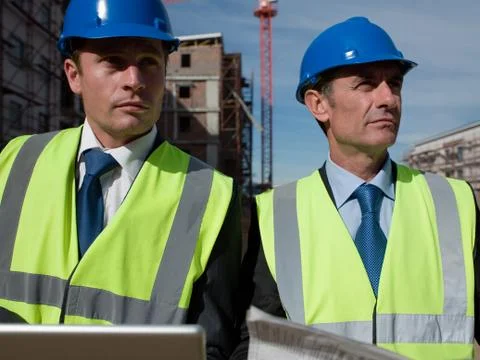 Engineers on building site Fotos de archivo