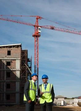 Engineers on building site Fotos de archivo